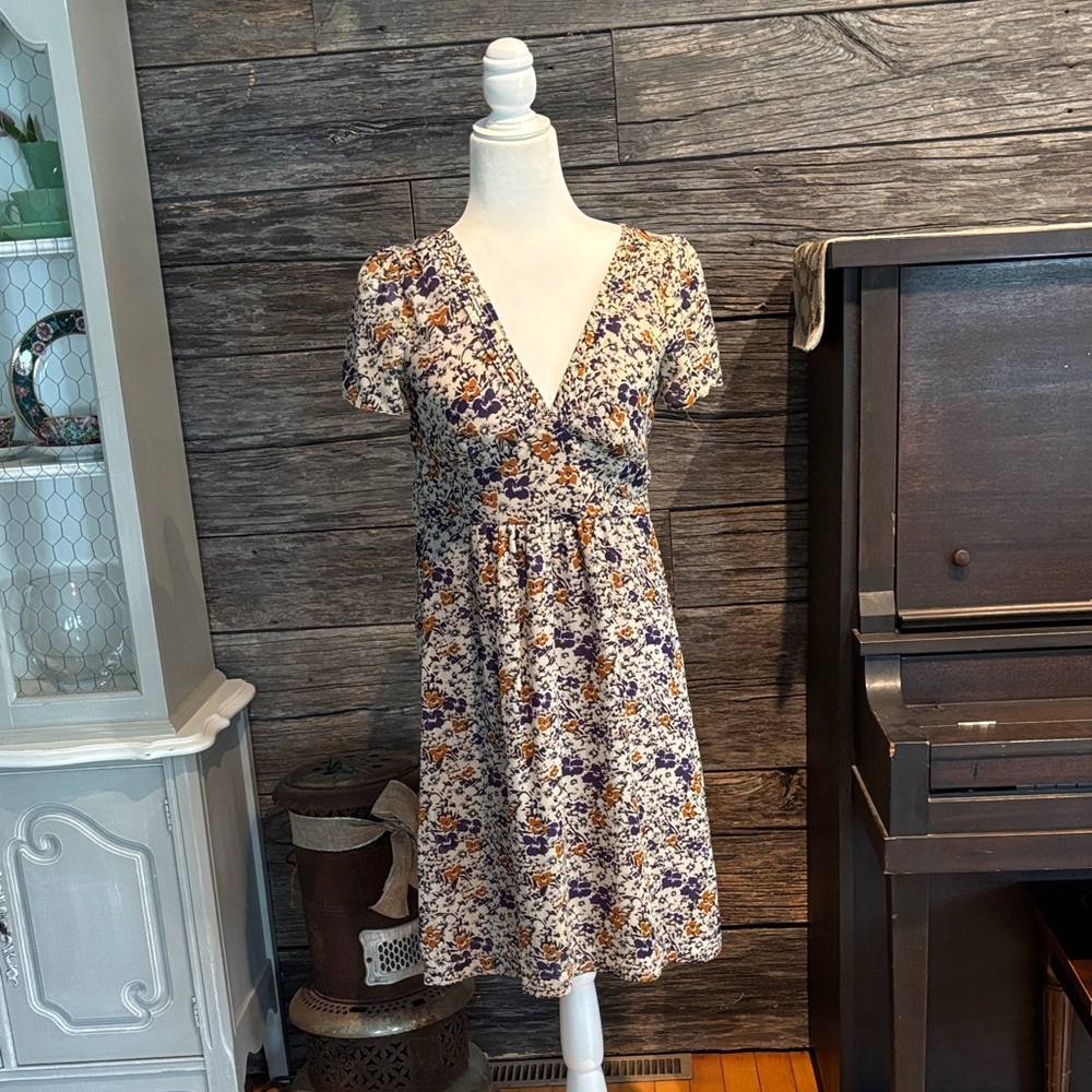 H&M Floral V-Neck Midi Dress - Multicolor